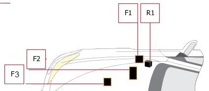 Vue des fusibles et relais auxiliaires dans le compartiment moteur.