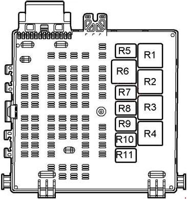 Relais pour l'éclairage de remorque d'une Saab 9-3.