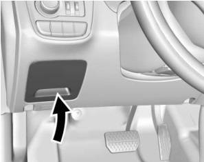 Emplacement de la boîte à fusibles côté conducteur d'une Chevrolet Spark (2016-2020).