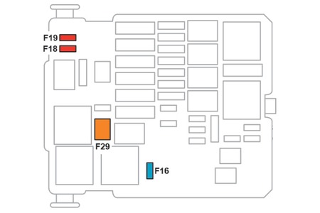 Emplacement précis des fusibles dans le compartiment moteur du véhicule.