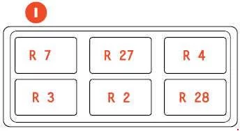 Détail de la zone i sur le plan de la Ferrari 599 GTO.