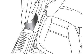 Emplacement de la boîte à fusibles optionnelle sur le montant droit de la cabine.
