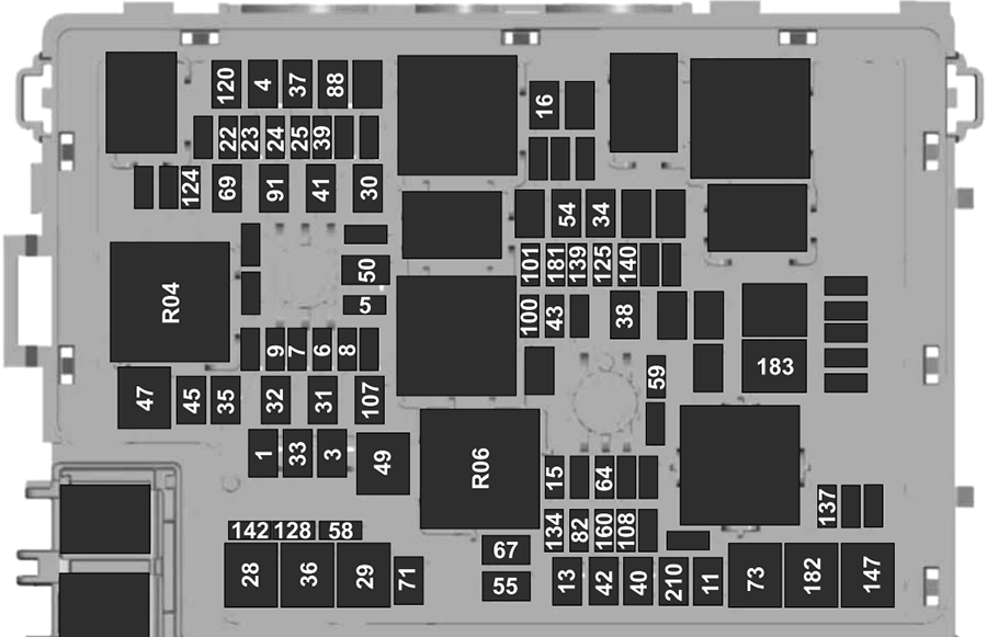 Boîte à fusibles du compartiment moteur pour le module de commande.