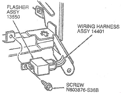 Emplacement du clignotant électronique au-dessus de la boîte à fusibles.