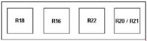 Schéma alternatif des relais pour une configuration spécifique du véhicule.