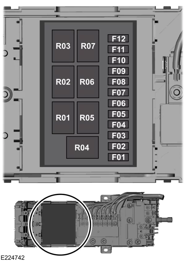 Deuxième schéma des fusibles préliminaires, hors moteur diesel 2,2 l.