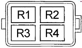 Panneau de relais du compartiment moteur de la Honda Insight, avec instructions d'ouverture.