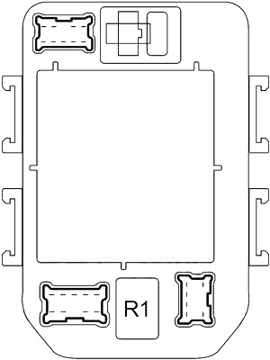 Schéma de la boîte à fusibles habitacle 1, emplacement détaillé.