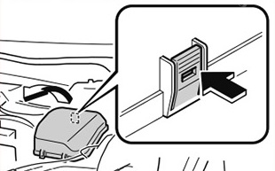Emplacement du boîtier de fusibles dans l'habitacle Mazda 3 (2019-2020).