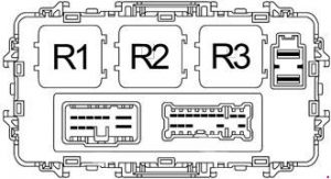 Détail du module de commande de transmission (TCM) dans la boîte à fusibles de l'habitacle.