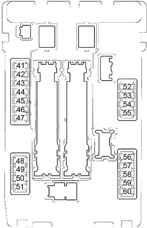Schéma des fusibles du compartiment moteur, première partie.