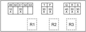Boîte à fusibles F116 du compartiment moteur pour Nissan X-Trail, moteur R9M.