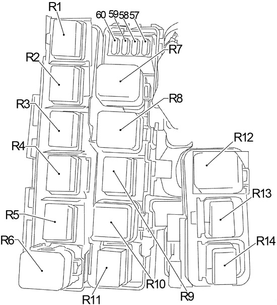 Boîte à fusibles du Nissan Xterra, liée au capteur d'oxygène chauffé.