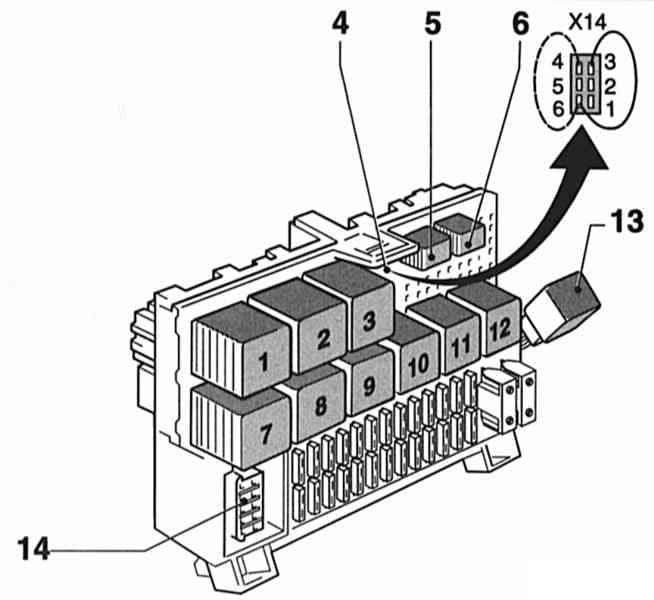 Schéma détaillé d'un relais électrique automobile.