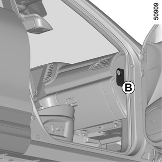 Illustration montrant comment déclipser le couvercle B de la boîte à fusibles.