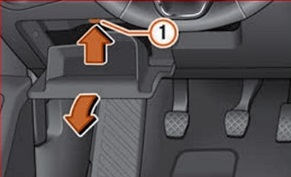 Schéma de la boîte à fusibles habitacle pour Seat Tarraco (2019) volant à gauche.