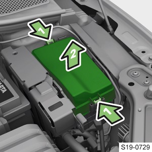 Emplacement des fusibles dans le compartiment moteur du véhicule.