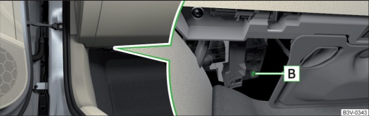 Disposition des fusibles du tableau de bord, illustrant le module de données de batterie.