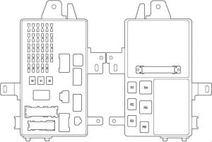 Disposition des fusibles de l'habitacle pour le contrôle moteur de la Toyota Camry.