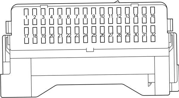 Emplacement du fusible 17 de l'allume-cigare sur le tableau de bord Toyota Corolla 2013-2018