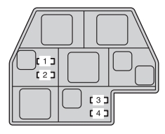 Schéma des fusibles du compartiment moteur type B, incluant le moteur diesel.