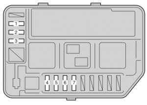 Boîte à fusibles type B du compartiment moteur pour moteur 1NR-FE.