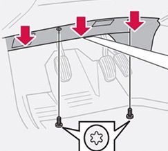 Emplacement de la boîte à relais/fusibles du compartiment moteur Volvo S60