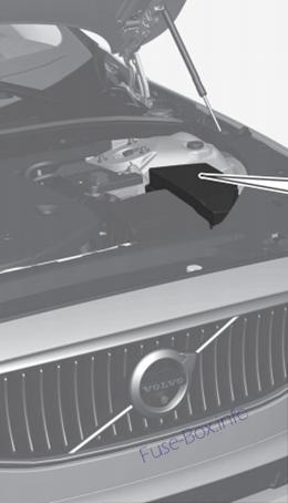 Détail de l'emplacement de la boîte à fusibles Volvo S90