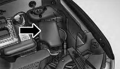 Emplacement du module de puissance intégré (IPM) dans le compartiment moteur.